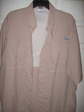 Columbia PFG Fishing Shirt Beige Men's XL